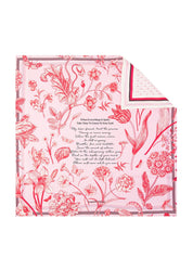 Pink Floral - Double Sided Silk Scarf - Knotted Words