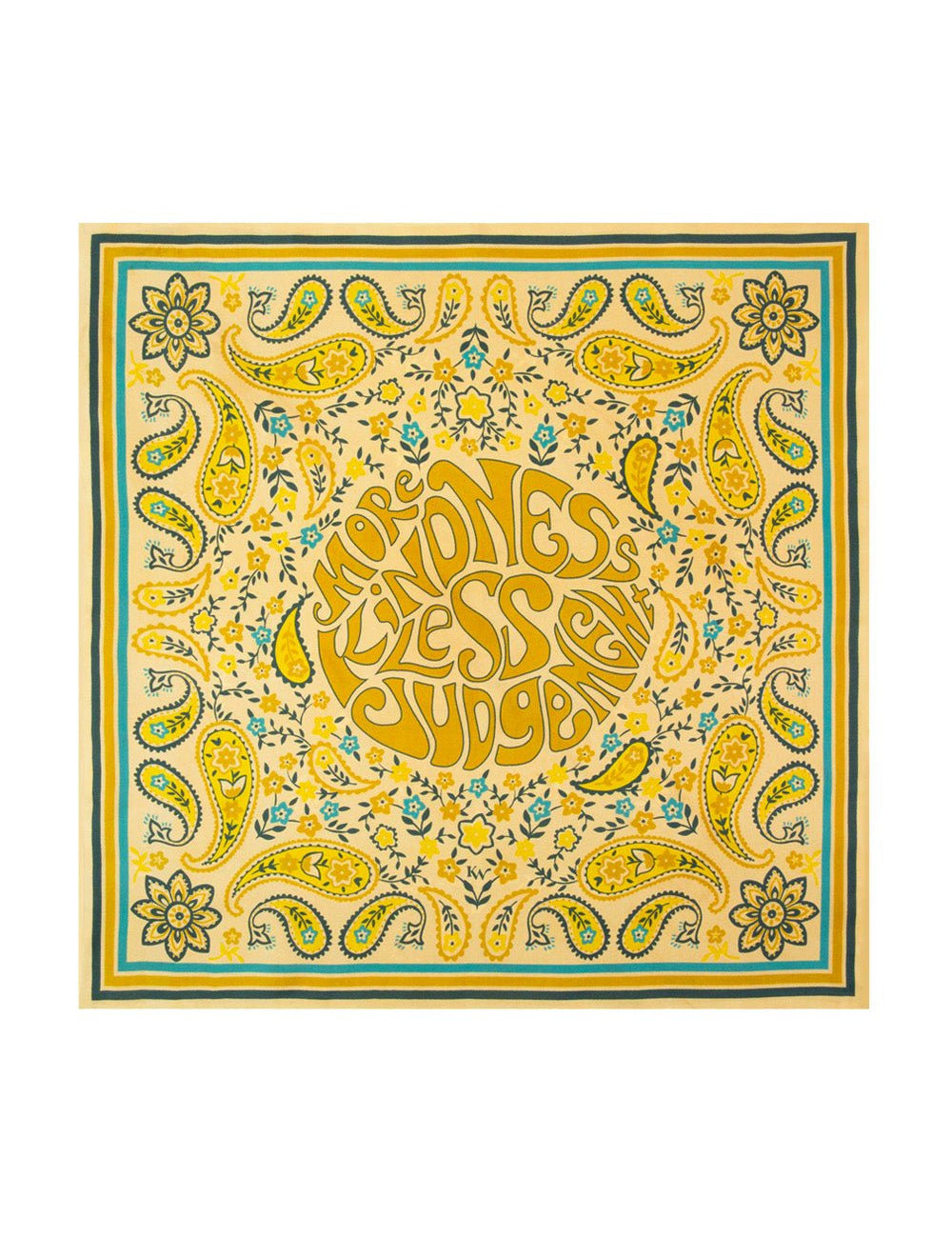 Gold Paisley - Double Sided Silk Scarf - Knotted Words