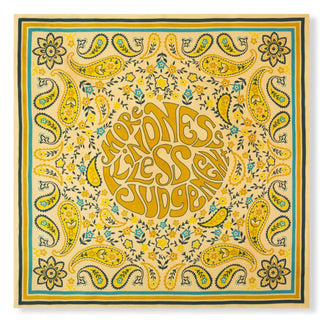 Gold Paisley - Double Sided Silk Scarf - Knotted Words