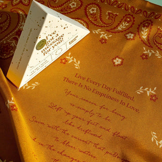 Gold Paisley - Double Sided Silk Scarf - Knotted Words